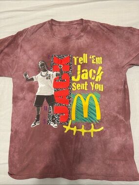 TRAVIS SCOTT x MCDONALDS  'Tell 'Em Jack Sent You' Graphic Tee in Dusty Mauve